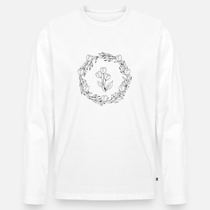 Illustration Tulpenkranz - Männer Premium Bio Langarmshirt - Weiß
