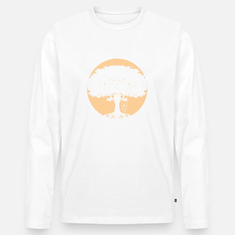 Mädchen schaukelt am Baum - Männer Premium Bio Langarmshirt - Weiß