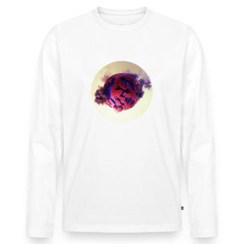 Terre pourpre - T-shirt manches longues Premium bio Homme - blanc - Devant - Nico (187cm)