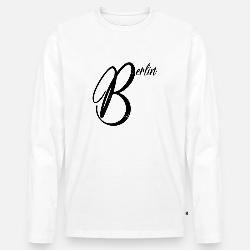 Berlin - Mudderstadt - Männer Premium Bio Langarmshirt - Weiß