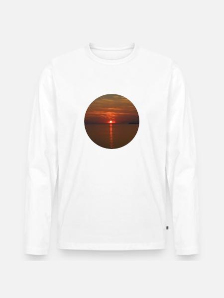 Red sunset - Men's Premium Organic Long Sleeve Shirt - white