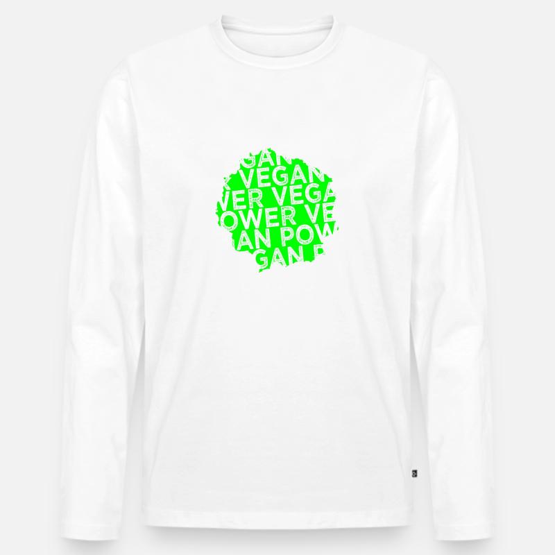 sayings vegetarian plant statement - Männer Premium Bio Langarmshirt - Weiß