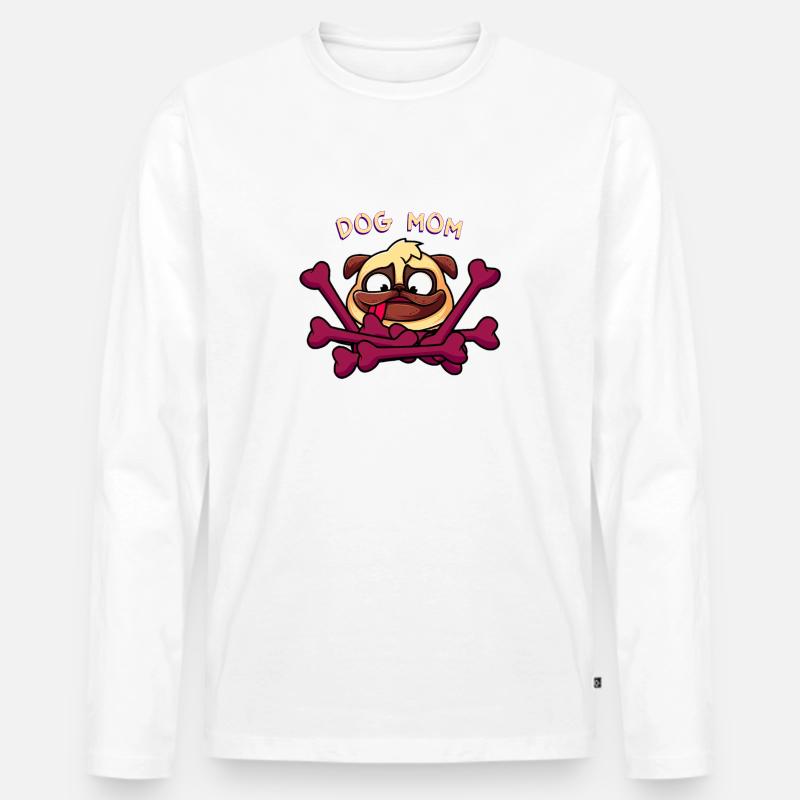Hund Mama - Männer Premium Bio Langarmshirt - Weiß