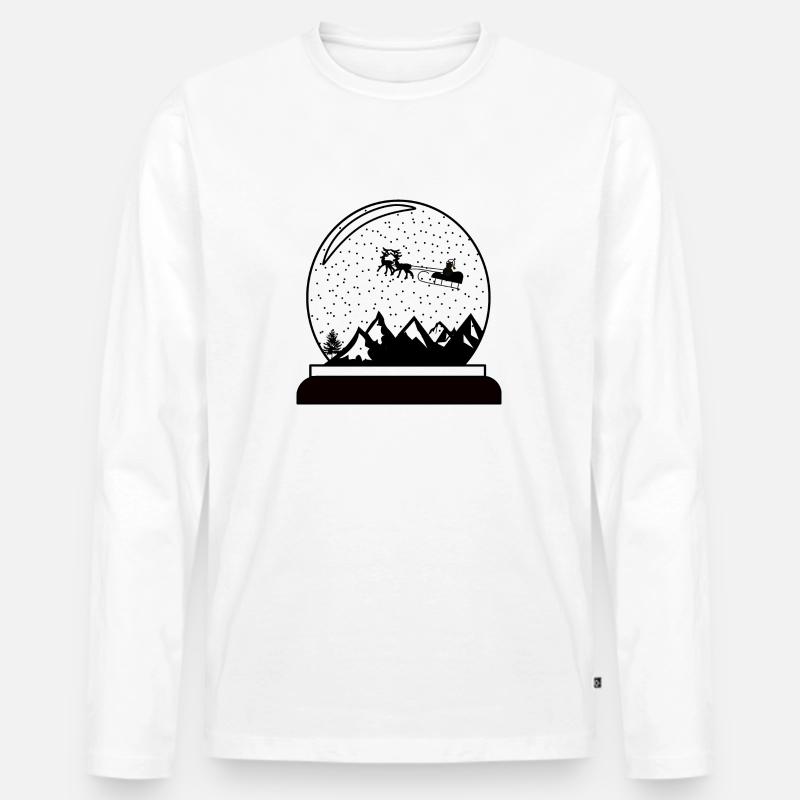 Schneekugel Weihnachtskugel Design - Männer Premium Bio Langarmshirt - Weiß