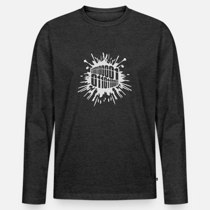 Langage de programme de code binaire T-shirt manches longues Premium bio Homme