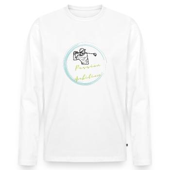 Passion Leidenschaft Golf Golfer Golfen - Männer Premium Bio Langarmshirt - Weiß - Vorne - Nico (187cm)
