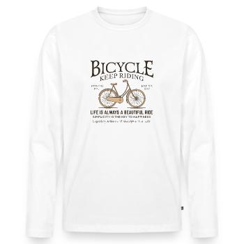 Retro Bicycle - Männer Premium Bio Langarmshirt - Weiß - Vorne - Nico (187cm)