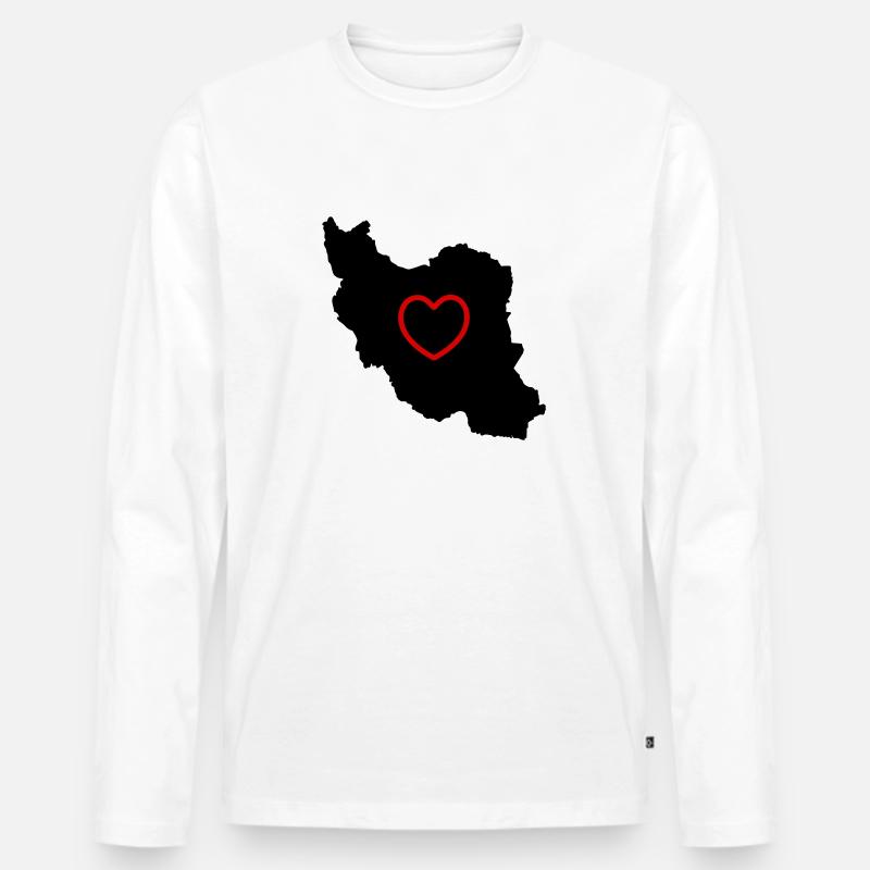 iran love - Männer Premium Bio Langarmshirt - Weiß
