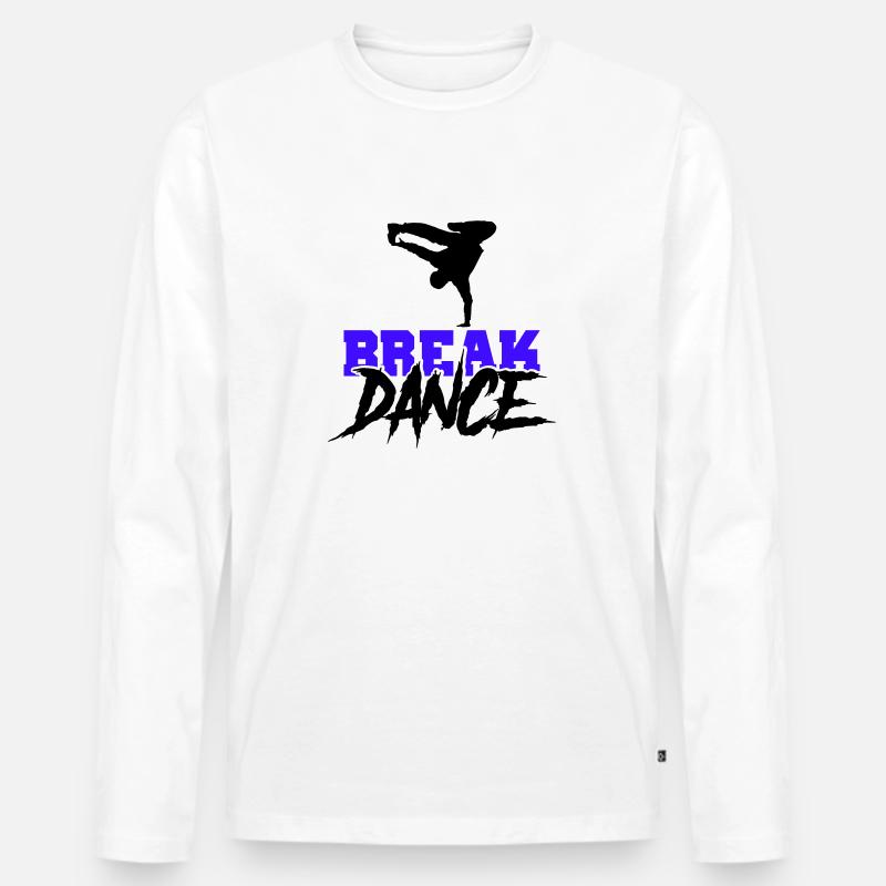 break dance - Männer Premium Bio Langarmshirt - Weiß