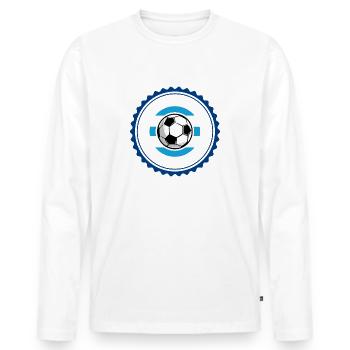 NAPOLI - Männer Premium Bio Langarmshirt - Weiß - Vorne - Nico (187cm)