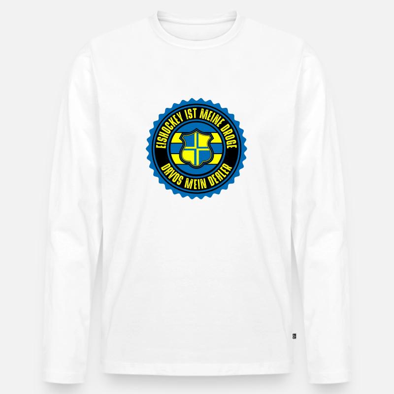 Davos - Männer Premium Bio Langarmshirt - Weiß