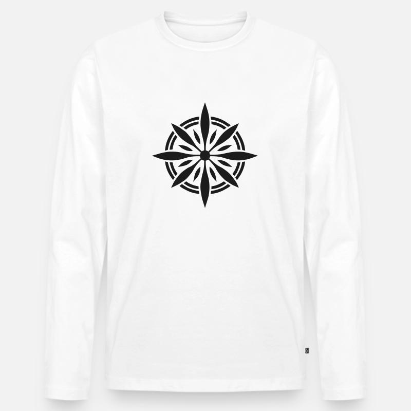 Präzisions-Navigator: Kompass - Männer Premium Bio Langarmshirt - Weiß