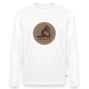 Yoga, Balance - Männer Premium Bio Langarmshirt - Weiß - Vorne - Nico (187cm)