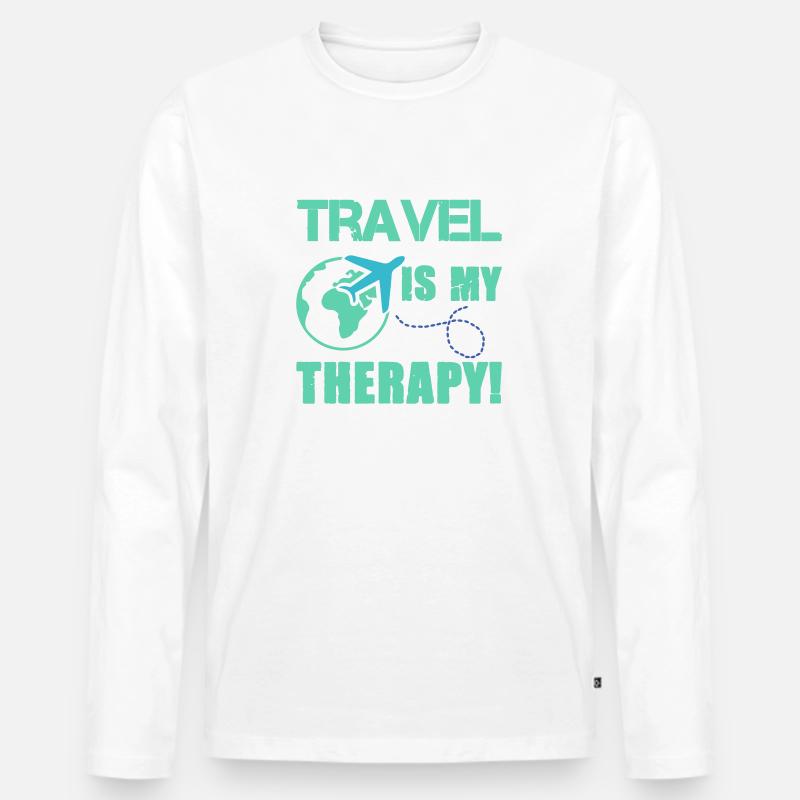 travel therapy 1 - Männer Premium Bio Langarmshirt - Weiß
