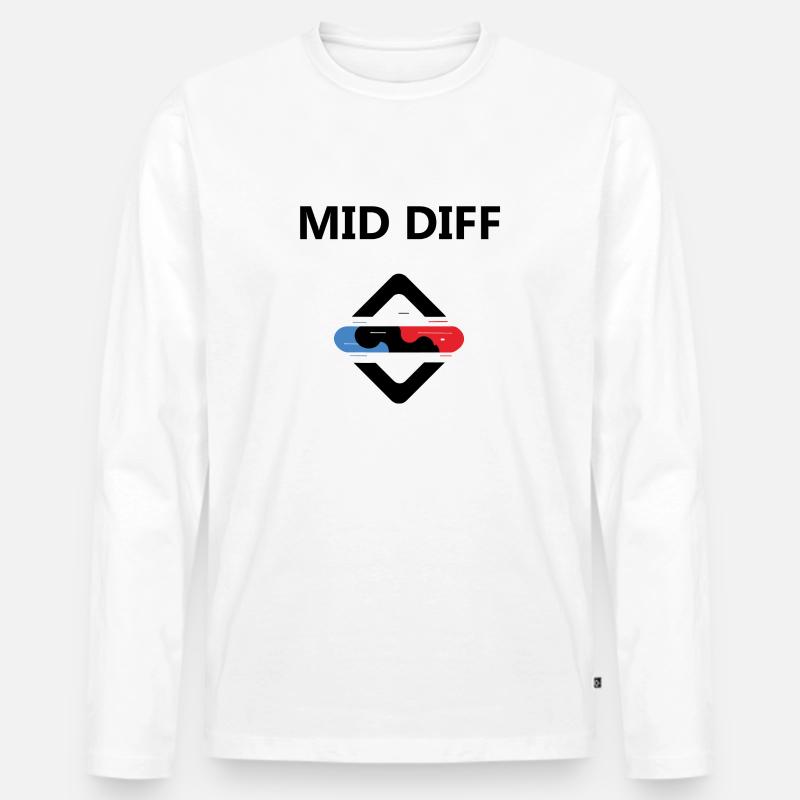 league legend Mid Diff - Männer Premium Bio Langarmshirt - Weiß