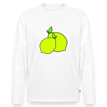 lemons - Men's Premium Organic Long Sleeve Shirt - white - Front - Nico (187cm)