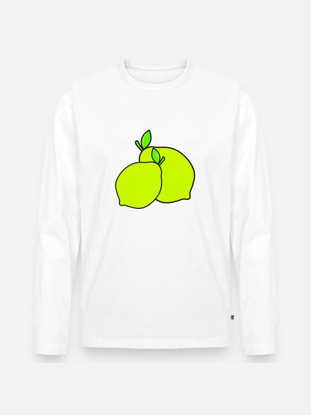 lemons - Men's Premium Organic Long Sleeve Shirt - white