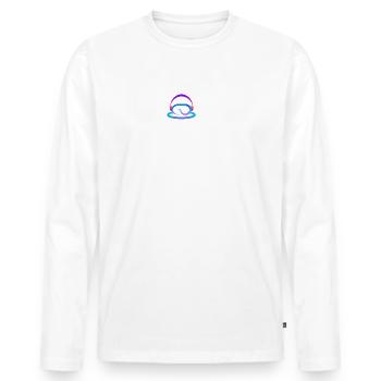 Music is my happy place - T-shirt manches longues Premium bio Homme - blanc - Devant - Nico (187cm)
