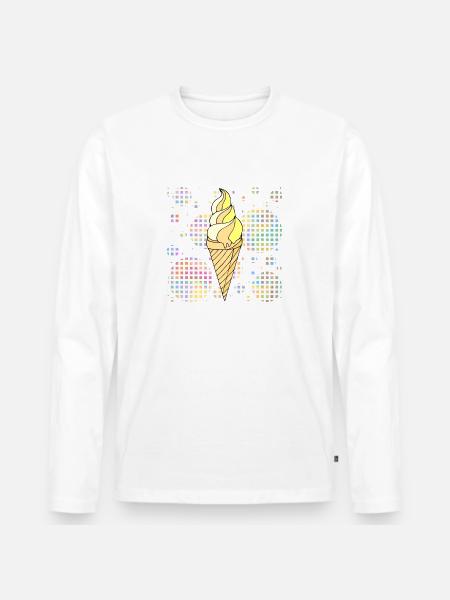 Eis - Männer Premium Bio Langarmshirt - Weiß