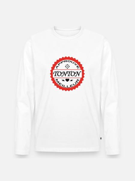 Approved Best UNCLE - Men's Premium Organic Long Sleeve Shirt - white