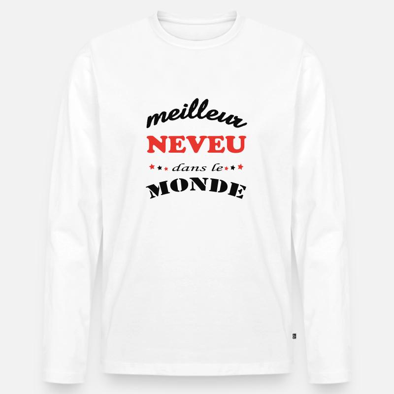 BESTER NEFFE DER WELT - Männer Premium Bio Langarmshirt - Weiß
