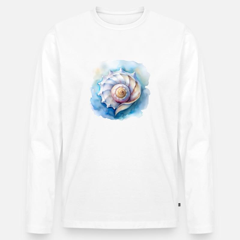 Meeresbrise - Männer Premium Bio Langarmshirt - Weiß