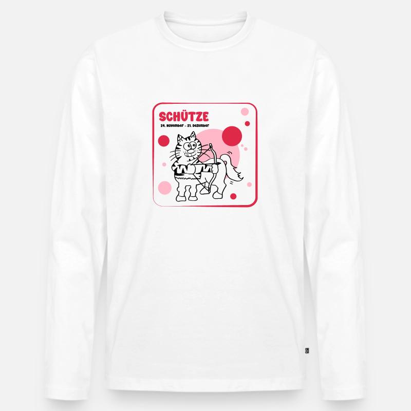 Sternzeichen Schütze - Männer Premium Bio Langarmshirt - Weiß