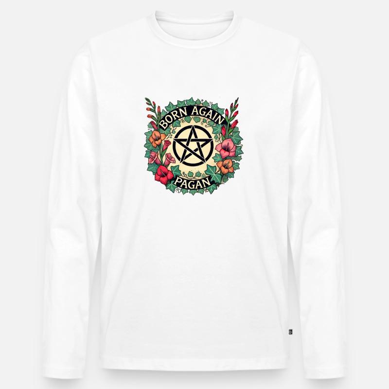 Wiedergeborener Heide - Männer Premium Bio Langarmshirt - Weiß