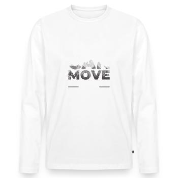 Faith can move Mountains, Christian gift. - Men's Premium Organic Long Sleeve Shirt - white - Front - Nico (187cm)