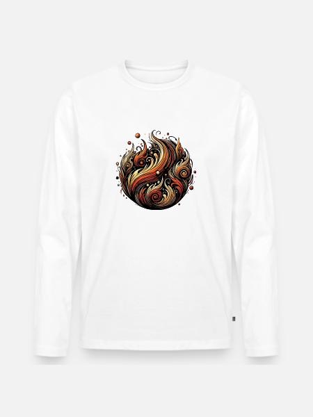 your Spirit Back - Männer Premium Bio Langarmshirt - Weiß