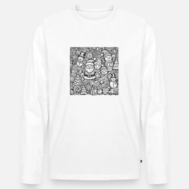 Weihnachten - Männer Premium Bio Langarmshirt - Weiß