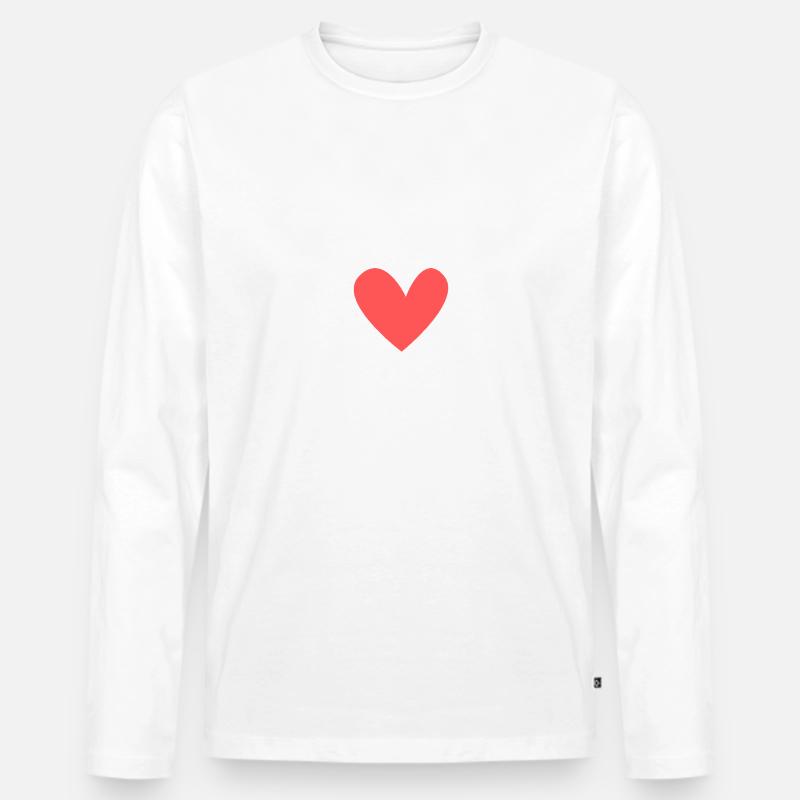 Logo - Liebe - Männer Premium Bio Langarmshirt - Weiß