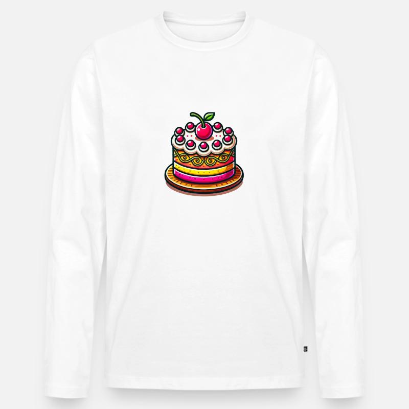 torte comic - Männer Premium Bio Langarmshirt - Weiß