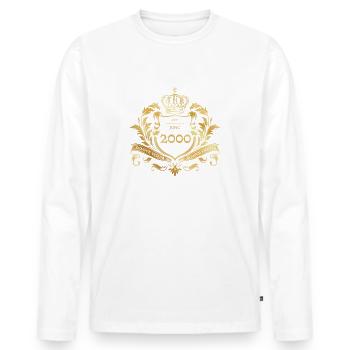 25. Geburtstag Semper Verum - Established 06/2000 - Männer Premium Bio Langarmshirt - Weiß - Vorne - Nico (187cm)