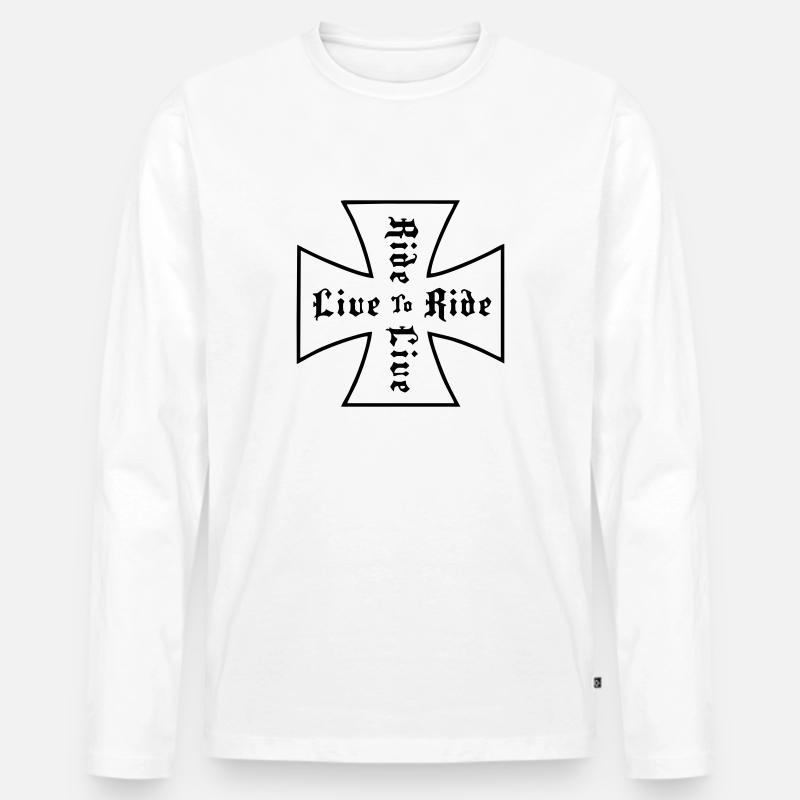 Fahrt - Männer Premium Bio Langarmshirt - Weiß