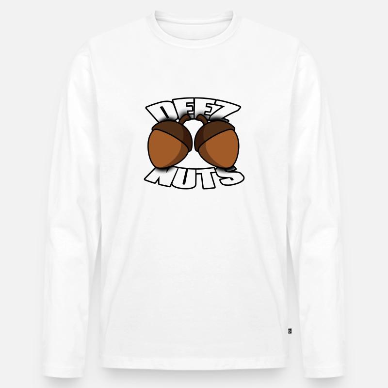 Deez Nuts - Männer Premium Bio Langarmshirt - Weiß