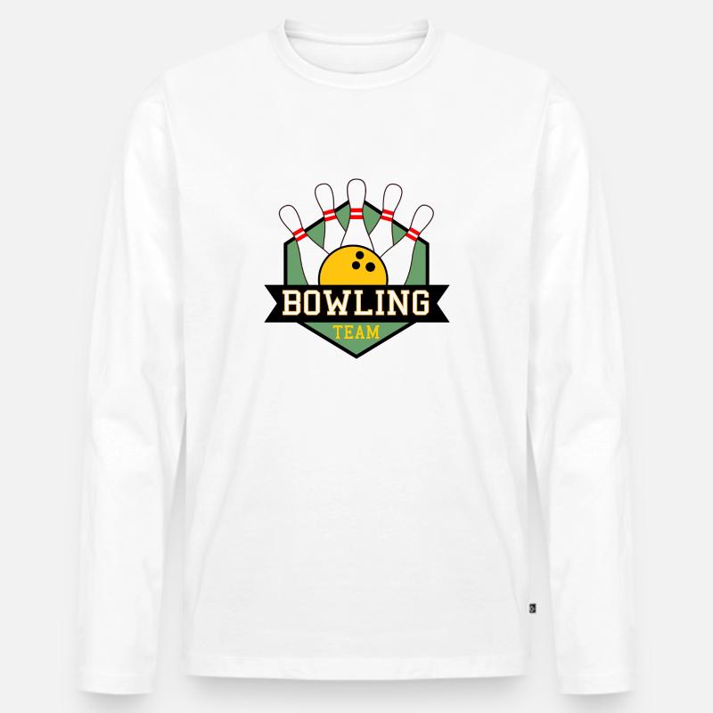 Bowling Team - Männer Premium Bio Langarmshirt - Weiß