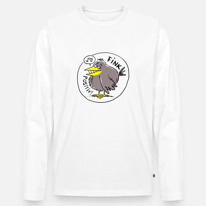 Fink positiv! - Männer Premium Bio Langarmshirt - Weiß