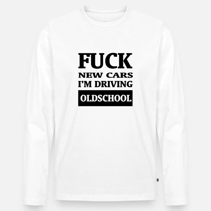 Car Auto - Männer Premium Bio Langarmshirt - Weiß