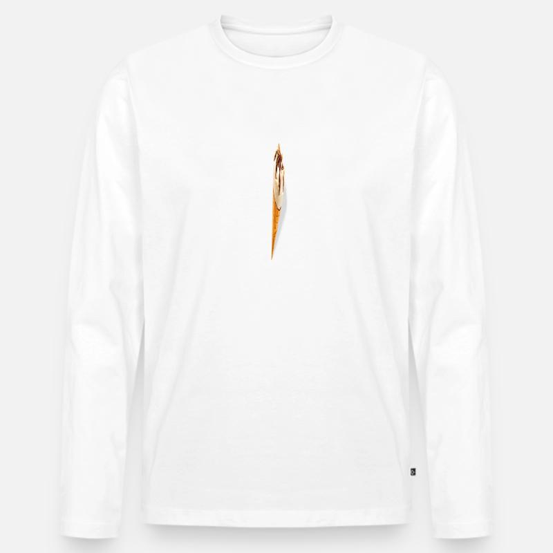 Ganz dünnes Eis - Männer Premium Bio Langarmshirt - Weiß