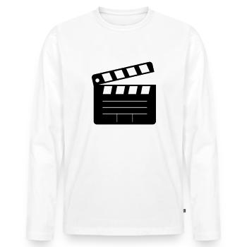 action! Clap movie - Men's Premium Organic Long Sleeve Shirt - white - Front - Nico (187cm)
