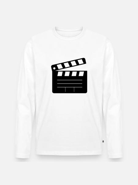 action! Clap movie - Men's Premium Organic Long Sleeve Shirt - white