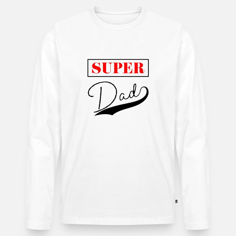 Super Vater - Männer Premium Bio Langarmshirt - Weiß