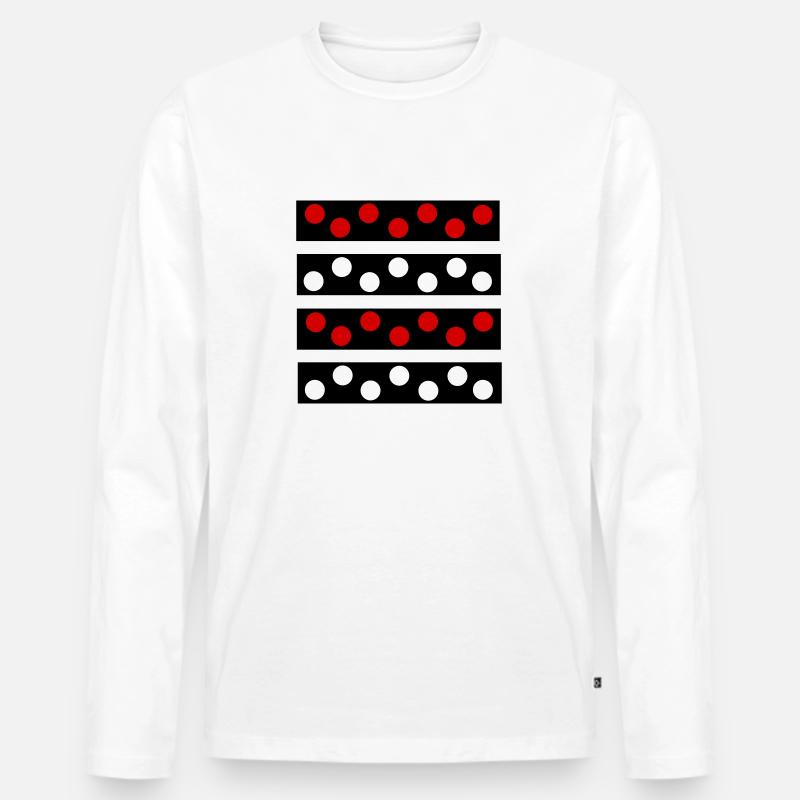 Polka Dots - Männer Premium Bio Langarmshirt - Weiß