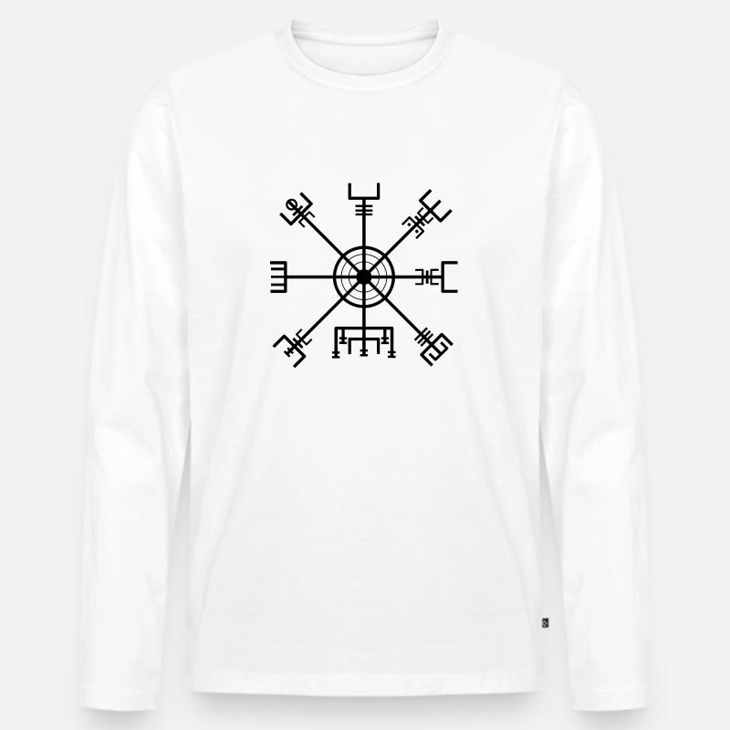 Vegvisir - Männer Premium Bio Langarmshirt - Weiß