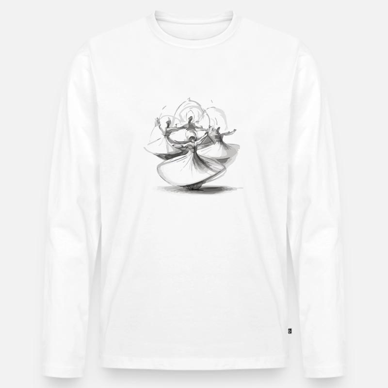 Wirbelnde Derwische - Männer Premium Bio Langarmshirt - Weiß