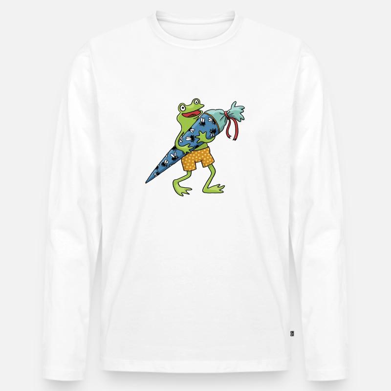 Frosch Schultüte - Männer Premium Bio Langarmshirt - Weiß