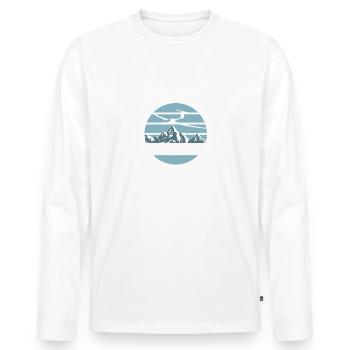 OVER THE MOUNTAINS - T-shirt manches longues Premium bio Homme - blanc - Devant - Nico (187cm)