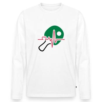 ping pong - T-shirt manches longues Premium bio Homme - blanc - Devant - Nico (187cm)