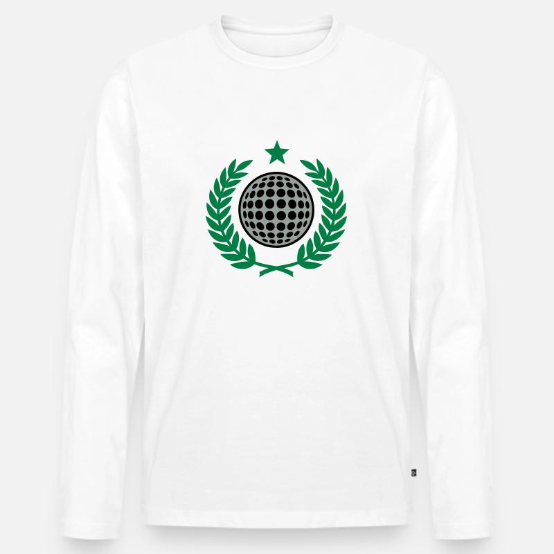 Lorbeerkranz (Golf) 02 - Männer Premium Bio Langarmshirt - Weiß